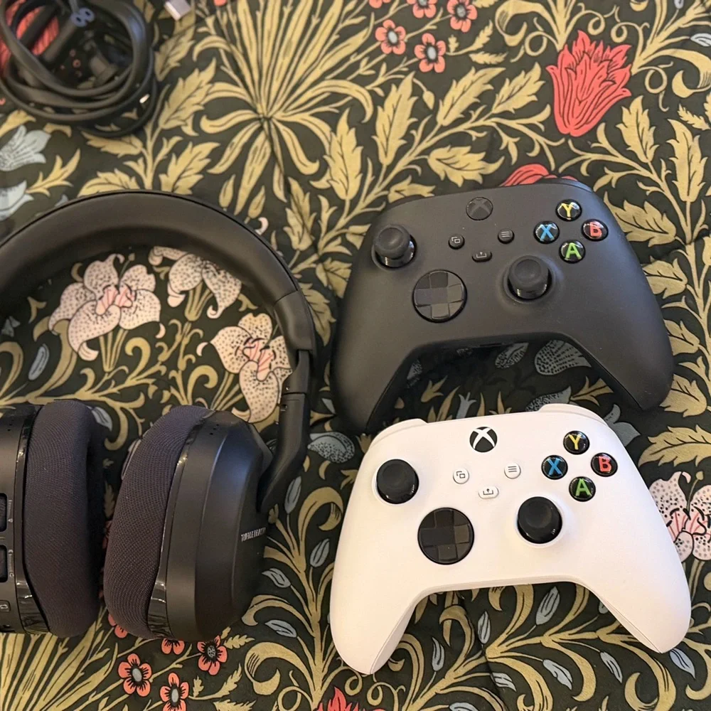 Xbox Series S Console with Black and White Controllers
